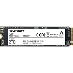 Накопичувач SSD Patriot P300 M.2 2280 NVMe PCIe 3.0 x4 3D TLC 2TB (P300P2TBM28)