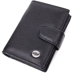 Надійна візитниця з натуральної шкіри ST Leather 22469 чорна