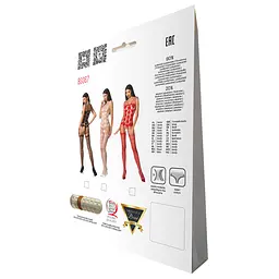 Бодістокінг Passion BS067 white, комбінезон, імітація панчох і топа на бретелях - мініатюра 6
