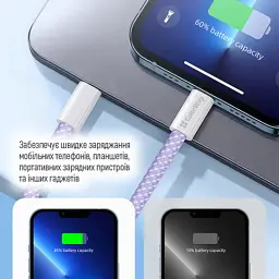 Дата кабель USB-C to USB-C 1.0m 60W 3.0А purple ColorWay (CW-CBPDCC061-PU) - мініатюра 12