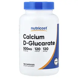 D-глюкарат кальцію Nutricost Calcium D-Glucarate 500 мг 120 капсул