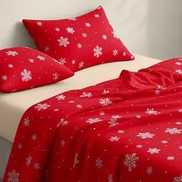Дитяча постільна білизна фланель Cosas SNOWFLAKES CRANBERRY CS4 110х140см (Flannel_SnowflakesCranberry_El80-07Pastel_140) - мініатюра 2