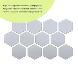 Дзеркальний декор Wall Sticker SW-00002511 акриловий самоклеючий 80х70 мм 12 шт. срібло - мініатюра 2