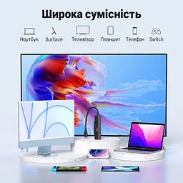 Кабель-адаптер для накопичувачів UGREEN CM321 0,5 м USB-C 3.1 Gen 1 до SATA 3.0 7+15 pin лише для HDD та SSD 2,5″ передавання до 5 Гбіт/с без додаткового живлення з UASP з TRIM з діагностикою S.M.A.R.T. з автоматичним режимом сну для Windows macOS Linux та Chrome OS без встановлення драйверів чорний (70610) - мініатюра 12
