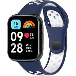 Ремінець DK для Xiaomi Redmi Watch 3 Active / 3 Lite Silicone Sport Band Nike (blue / white) - мініатюра 3