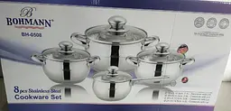 Універсальний набір каструль з кришками Bohmann BH-0508 4 каструлі з нержавіючої сталі - мініатюра 3