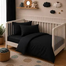 Дитяча постільна білизна BABY Poplin Line Black (2200012858561)
