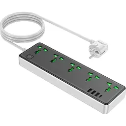 Мережевий подовжувач Hoco AC13A Talento 5-position Socket (1C3A) Black - мініатюра 2