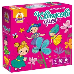 Настільна гра Квіткові феї 4 феї 2 кубики картон пластик для 2-4 гравців від 5 років українська