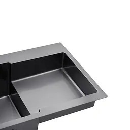 Кухонна мийка Kroner KRP Schwarze - 7848LHM PVD (3.0/1.0 мм) CV030023, Чорний - мініатюра 5