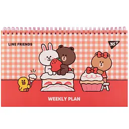 Планінг настільний на гребeні Yes Line Friends 25х15 см 52 аркуша (252180)