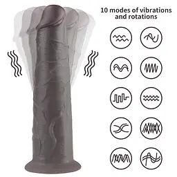 Вібратор Lovetoy Dual-Layered Silicone Nature Cock 8.0'' 20.5 см (чорний) - мініатюра 13