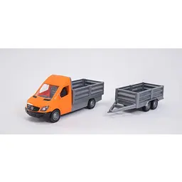 Автомобіль Tigres Mercedes-Benz Sprinter бортовий з причепом, масштаб 1:24, помаранчевий (39667) - мініатюра 5