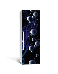Наклейка на холодильник Глянцеві сфери бульбашки Абстракція Синій 60х180 см Happy Pocket Z182330