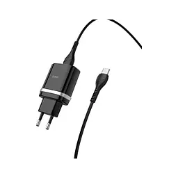 Зарядний пристрій HOCO C12Q Smart USB QC 3.0 + кабель USB-A — USB-C 18 Вт чорний (6931474716293) - мініатюра 3