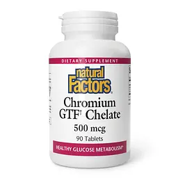 Хром 500 мкг Natural Factors (Chromium GTF Chelate) - 90 таблеток