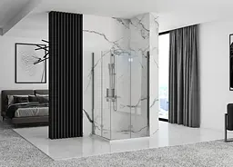 Душова кабіна Rea Molier 2 90x90 chrome REA-K8539 + REA-K8539, Хром, Універсальна, прозорий, хром - мініатюра 2