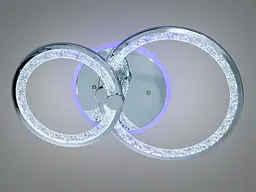 Стильна стельова LED-люстра для спальні Diasha 8180/2HR, хром, 55 W, 33×53 см, підсвітка - мініатюра 4