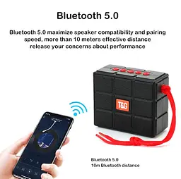 Портативна бездротова Bluetooth колонка T&G TG-311 з потужним звучанням LED-підсвічуванням та ремінцем для перенесення Чорний - мініатюра 3