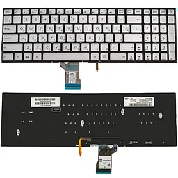 Клавіатура для ноутбука ASUS (G501 N501) rus сріблястий без фрейма підсвічування клавіш