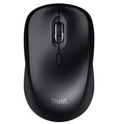 Миша бездротова Trust Yvi+ Silent, чорний, USB 2.4GHz, оптична, 800/1600 dpi, 4 кнопки, гніздо для зберігання приймача USB,