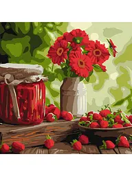 Картина за номерами 40х40 ІДЕЙКА Полуничне варення (KHO5726)