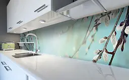 Кухонний фартух Весняні котики ПВХ 60х200 см самоклеючий вініловий Рослини Блакитний Happy Pocket Z184624 - мініатюра 5