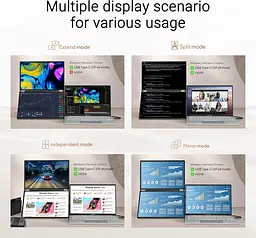 Монітор 2x14" ASUS ZenScreen DUO MQ149CD Portable (90LM0AKV-B01N70) 1920x1200 (FullHD 16:10) OLED 60 Hz - мініатюра 10