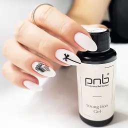 Гель PNB UV/LED Strong iron gel soft white 50 мл - мініатюра 3