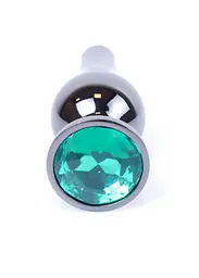 Анальна пробка B-Series HeavyFun Dark Silver 9.5 см (зелений) - мініатюра 2