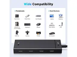 USB-хаб UGREEN CM806 USB-C to 4xUSB-C 3.2 Gen2 Black (35584) - мініатюра 5
