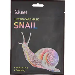Маска для обличчя Quret Lifting Care Snail Mask зволожуюча з муцином равлика 25 г