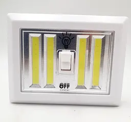 Світлодіодний LED 4COB світильник нічник вимикач на батарейках 4хAAA 5W 4COB магніт липучки 12х9,5см UKC - мініатюра 9