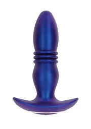 Анальна вiбропробка TOYJOY Thrusting Vibr Plug, 15,5 см, синій - мініатюра 3