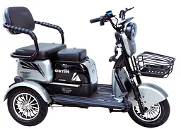 Електричний Трицикл Corso Ostin PRO (1200W, 72V, 28Ah) Гідравличні гальма Електробайк Скутер Сірий