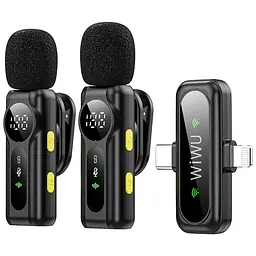 Петличний бездротовий мікрофон WM007 Dual-mic (Lightning/Type-C) Black Wiwu teh0029567 - мініатюра 5