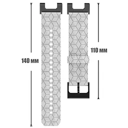 Ремінець Primolux Dimond силіконовий для годинника Xiaomi Amazfit T-Rex (A1918) / T-Rex Pro (A2013) - White - мініатюра 5
