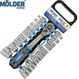 Профессиональный набор торцевых головок с трещоткой и удлинителем Molder 20 предметов Оригинал (MT62820)