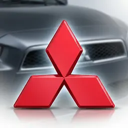 Емблема Mitsubishi 100х88 мм Червона Пластик на скотче (Lancer, Outlander, Pajero, ASX, Galant)
