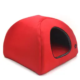 Будиночок юрту для котів та собак Zoo-hunt Loft №1 32х32х32 см червоний + сірий