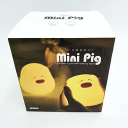 Силіконовий дитячий нічник 7 LED кольорів світильник іграшка Свинка UKC Mini Pig LAMP - мініатюра 9