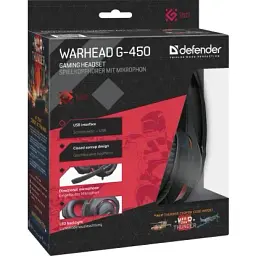 Гарнітура Defender Warhead G-450 Red-Black (64146) (6358195) - мініатюра 4