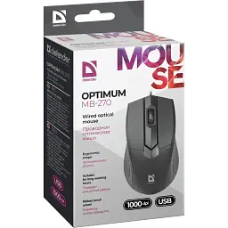 Комп'ютерна мишка Defender Optimum MB-270 3кн. 1000dpi чорна (52270)