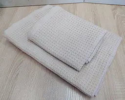 Набір турецьких вафельних рушників 50х90+70х140 Mercan Beige