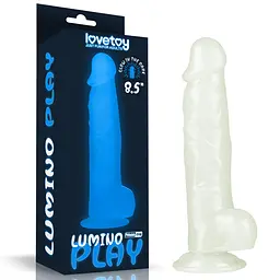Фалоімітатор що світиться в темряві Lumino Play 8.5" 21.5 см синій - мініатюра 2