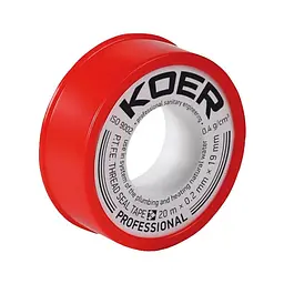 Фум стрічка для води Koer STP-01 Pro 20Mx0.2mmx19mm KR0121