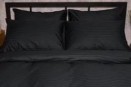 Комплект постільної білизни Moon&Star Satin Stripe Midnight Luxe полуторний 143х210 наволочки 4х50х70 - мініатюра 3