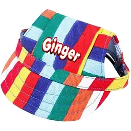 Кепка Ginger для животных M цветная полоска с регулируемой затяжкой ОГ-35 см