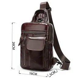 Сумка чоловіча 14786 Vintage коричнева - мініатюра 3