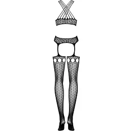 Бодістокінг Obsessive Bodystocking G313 S/M/L, шнурівка, геометричний декор - мініатюра 6